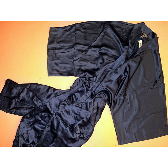 Victoria's Secret LONGLINE 34D,36D BRA SET CORSET+ROBE VELVET Velour NAVY BLUE - Picture 3 of 11